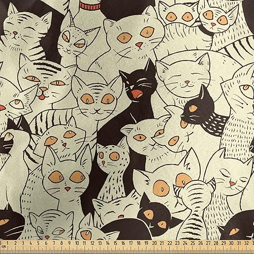 Vista 827 de Lunarable The Yard, tela azul real de The Yard, patrón de cerámica inspirado en el Medio Oriente estilo marroquí, estampado oriental, tela de satén