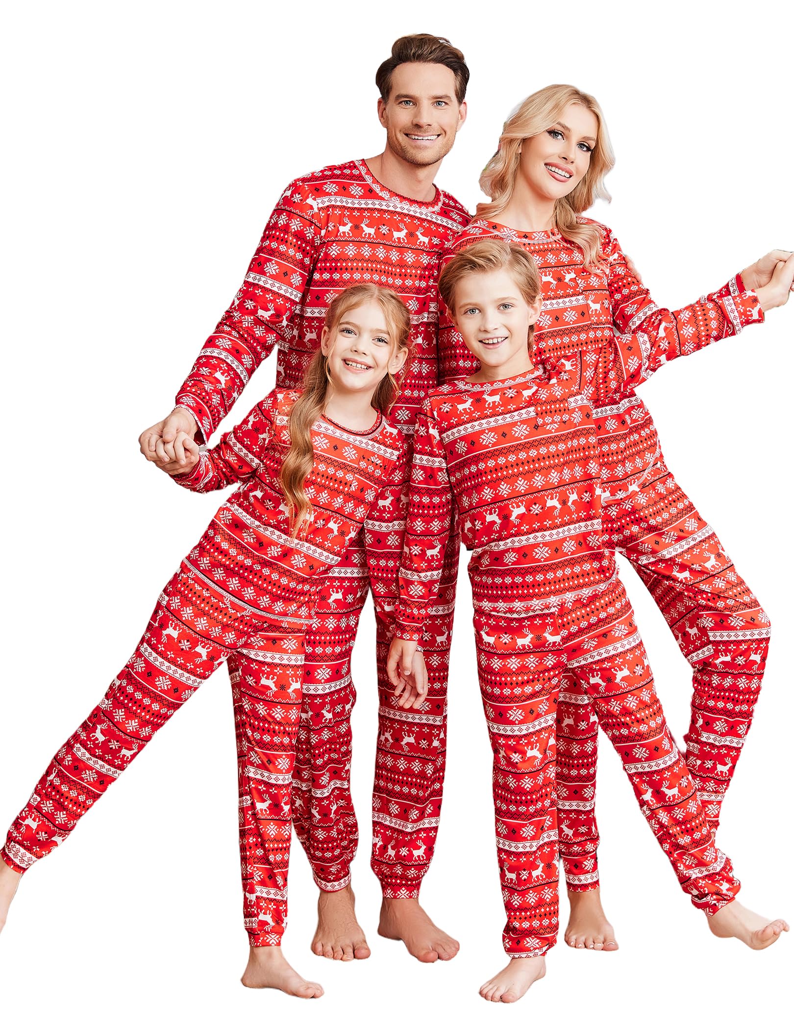 Christmas Pajamas for Family Matching Long Sleeve Holiday Pjs Loungewear 2 Piece Lounge Sets S-XXL-image-41