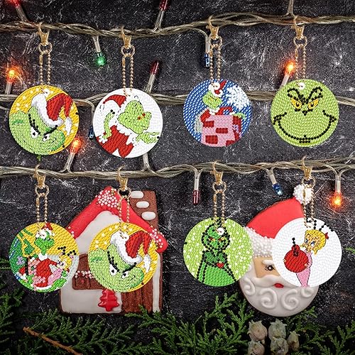 Miniatura 6 de 12 llaveros vintage con pintura de diamantes para el Día de la Independencia, adornos artísticos de diamantes para el Día de la Independencia,