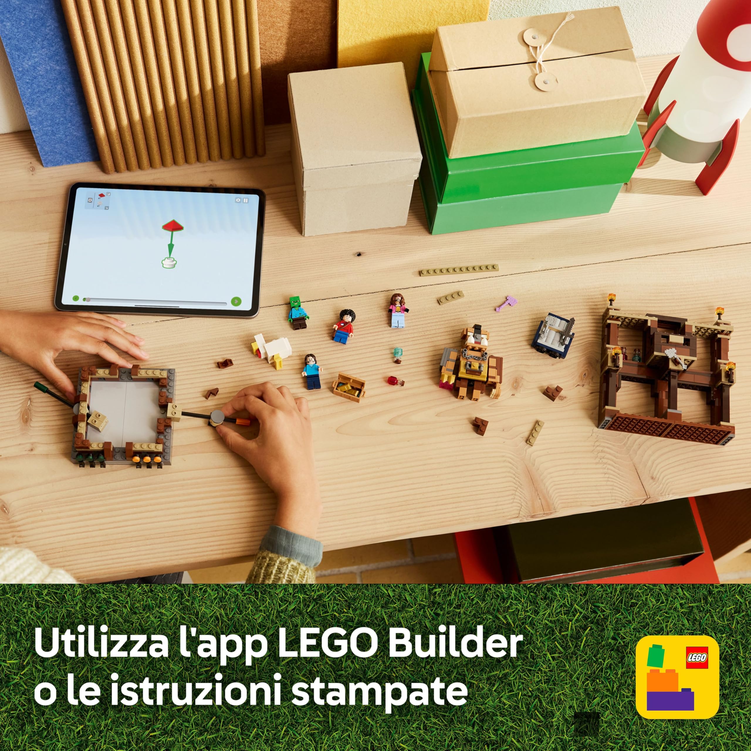 LEGO Minecraft Magione della Foresta: Ring di Combattimento - Giocattolo Interattivo con i Personaggi di Steve, Baby Zombie, Garret e Henry - Set da Gamer per Bambini e Bambine 10+ Fan del Film 21272