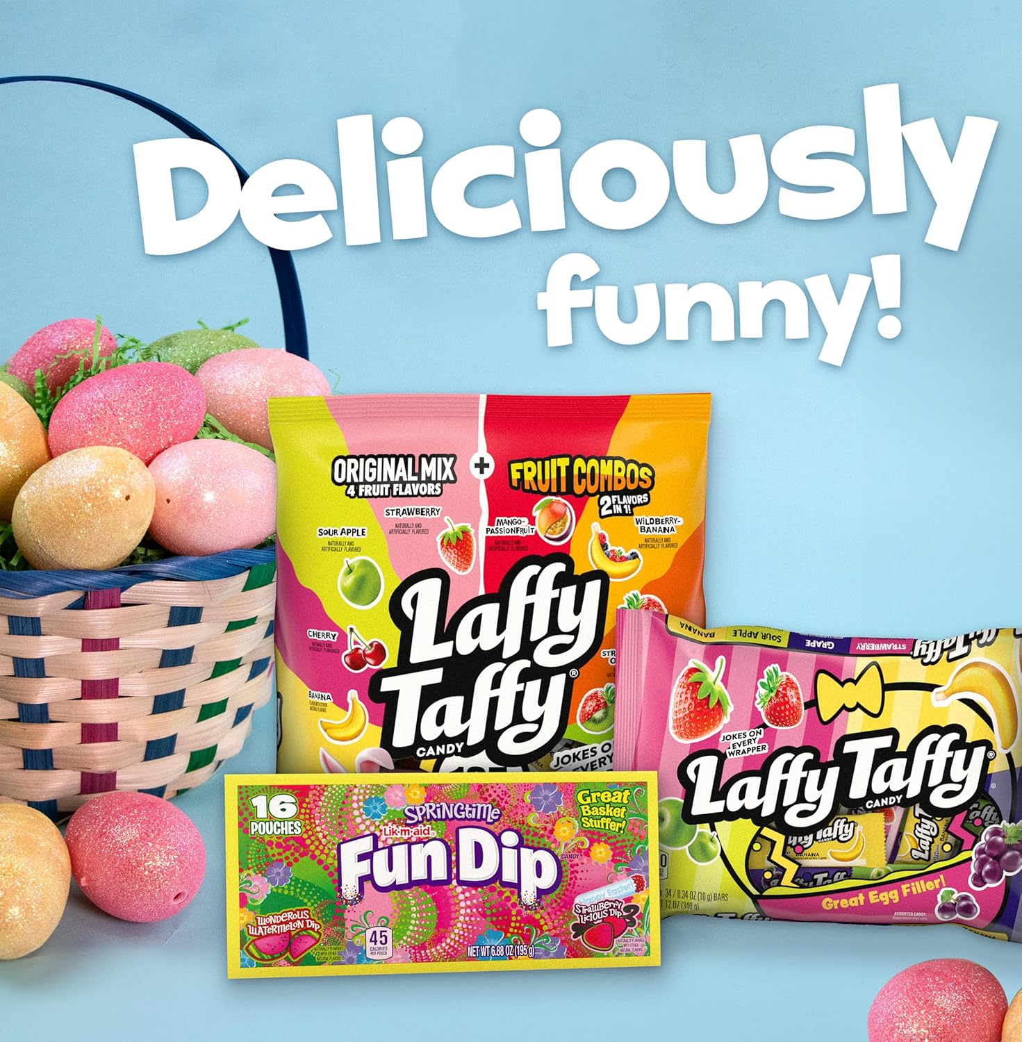 Laffy Taffy Candy Assorted Mini Bars, Springtime Easter Candy, 12 oz (Individually Wrapped)