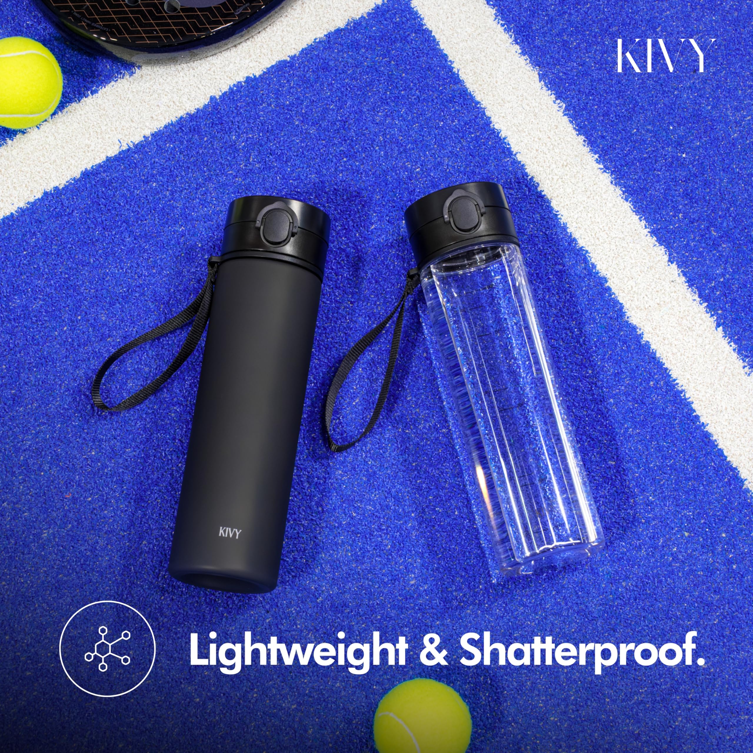 KIVY Tritan Botella de Agua 1.5L [IRROMPIBLE] - Water Bottle Sin BPA para Gimnasio, Gym & Deporte - Garrafa Reutilizable de Plástico Apto Lavavajillas - Cantimplora Deportiva, Oficina y Escuela - 3