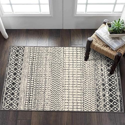 Miniatura 7 de Alfombra marroquí de 8 x 10 pies, suave, antideslizante, vintage, para sala de estar, dormitorio, estética, de pelo bajo, lavable, envejecida, para