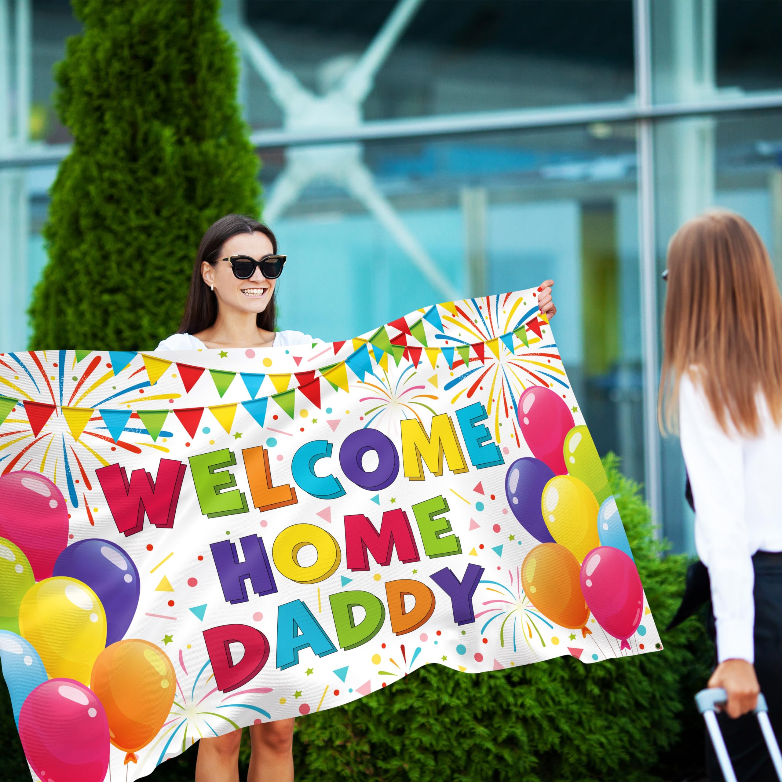 Welcome Home Daddy Banner - White Welcome Home Decorations 5ft x 3ft - Welcome Back Banner - We Missed You So Much - Image 3