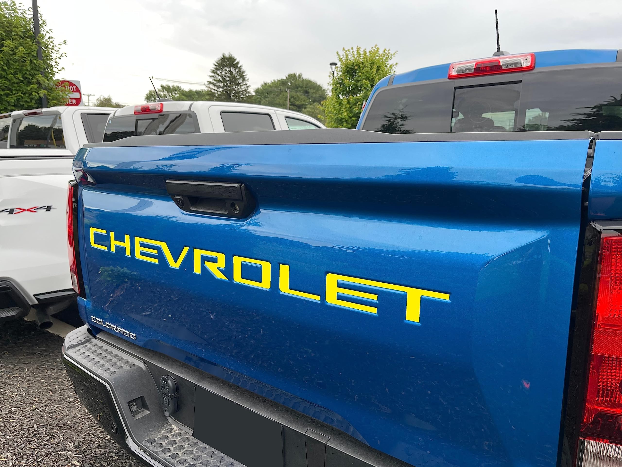 2023-2024+ Compatible with Colorado Rear Tailgate Letter Inserts in 1/16" w/Adhesive Yellow