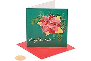 Papyrus Wonderful Holiday Christmas Card - Merry Christmas, Foil, Envelope Included