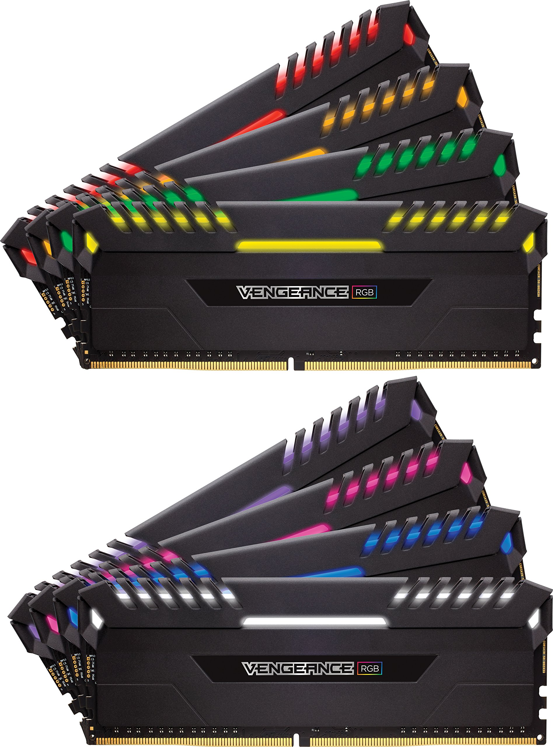 Corsair Vengeance RGB 32 GB (2 x 16 GB) DDR4 3600 MHz C18 XMP 2.0 Enthusiast RGB LED Illuminated Memory Kit - Black — view 19