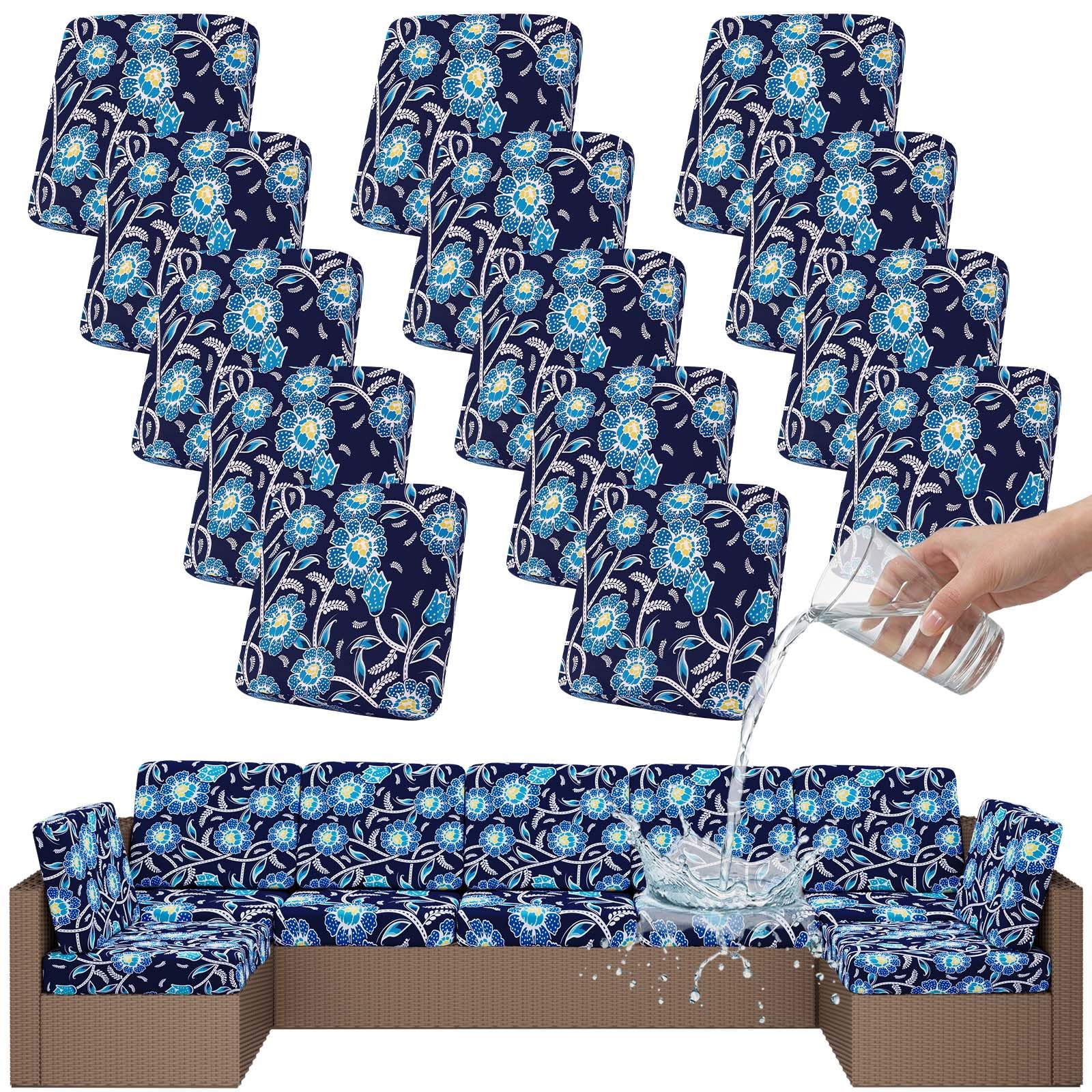 Smiry Waterproof Patio Cushion Covers, Stretch Outdoor Furniture Covers