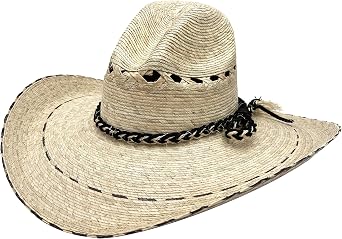 Western Peak Gaucho Large Straw Cowboy Ranch Hat Sombrero Lasso Rope 17 inch Beige