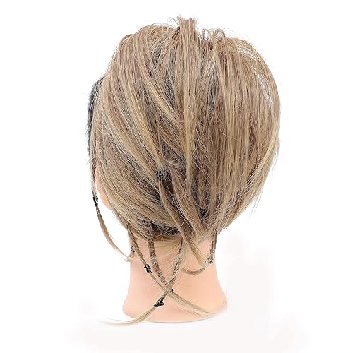 Miniatura 6 de AQINBEL Moño desordenado con trenzas de cabello, moño lacio, cola de caballo con extensiones para trenzar el cabello, moño con colas de caballo