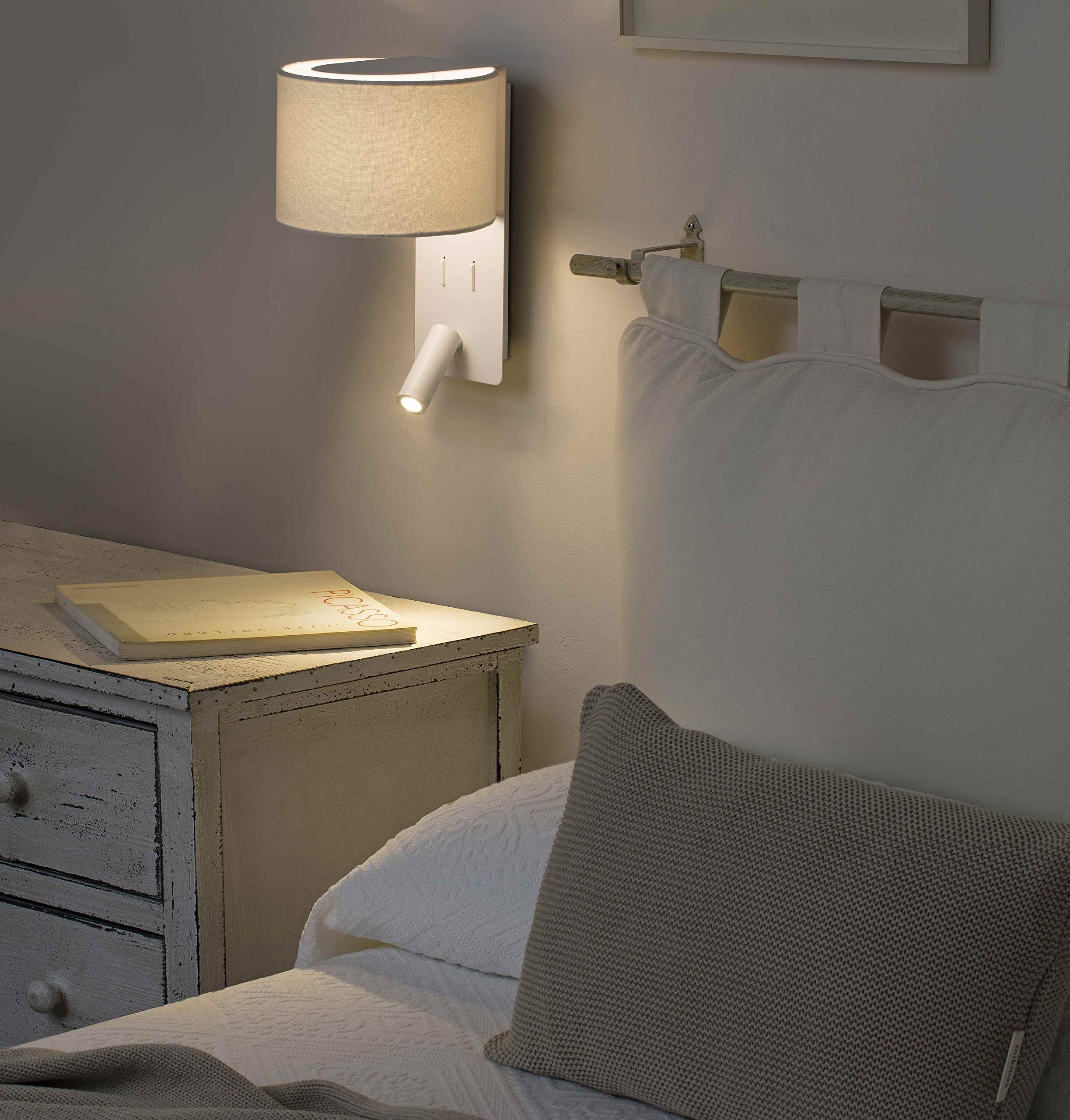 Faro Barcelona 64304 - FOLD Aplique blanco con lector LED
