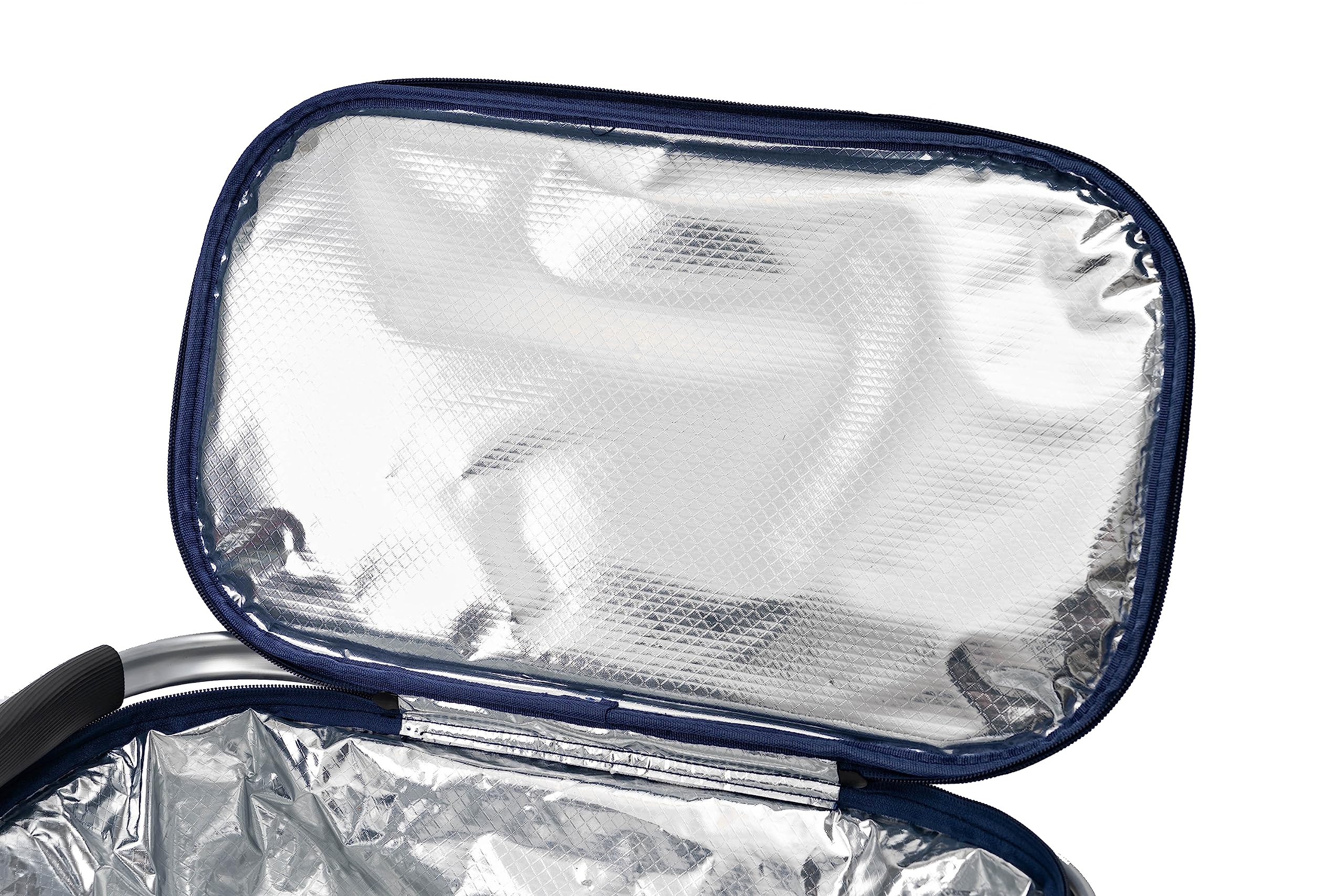 Solance - Cesta Plegable Impermeable Grande para Picnic, Compras o Nevera con Correa - 25 L (Rayas Marinas)