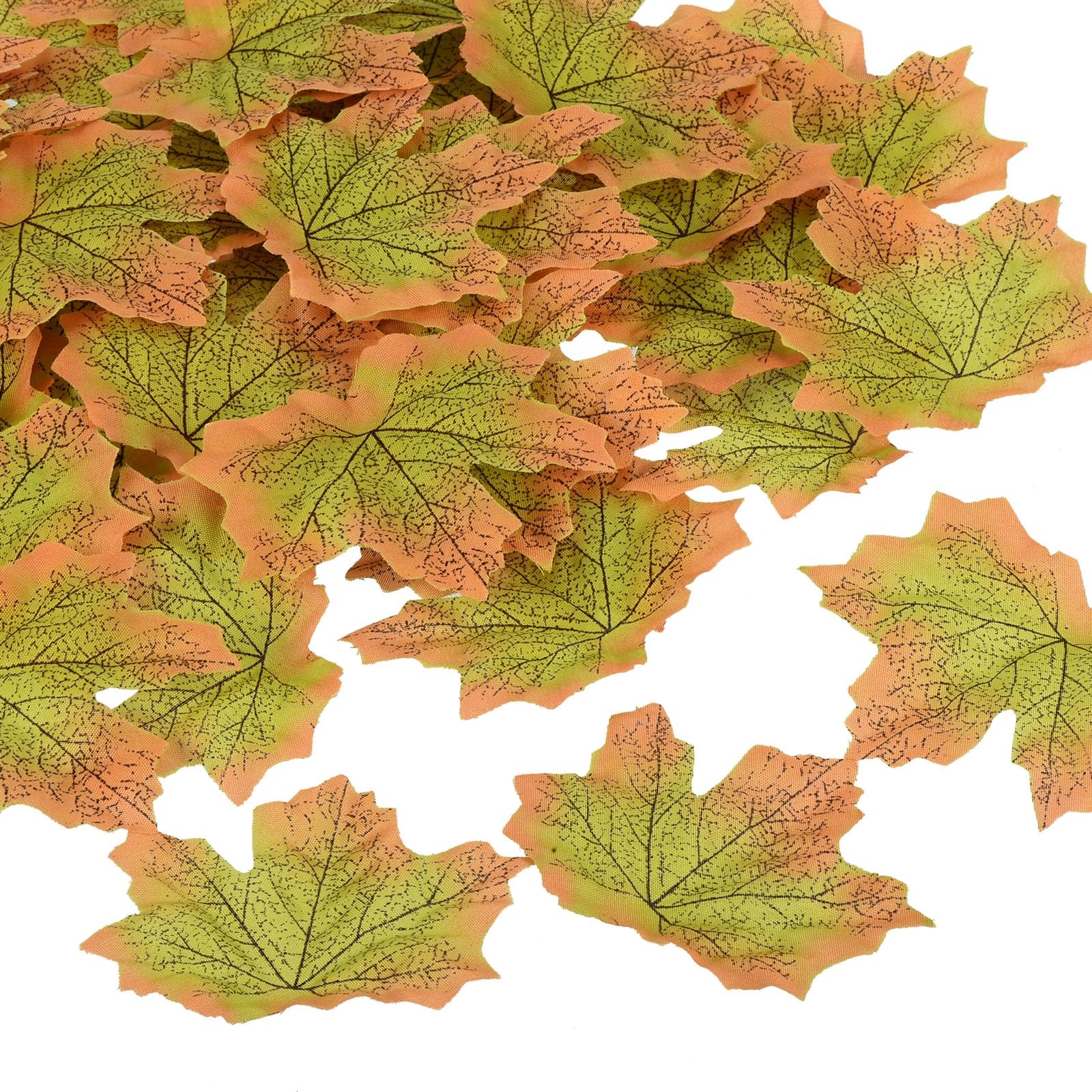 PATIKIL Artificial Leaves, 400Pcs Fall Maple Autumn Fake Leaf for Wedding Party Thanksgiving Halloween Decoration, Green