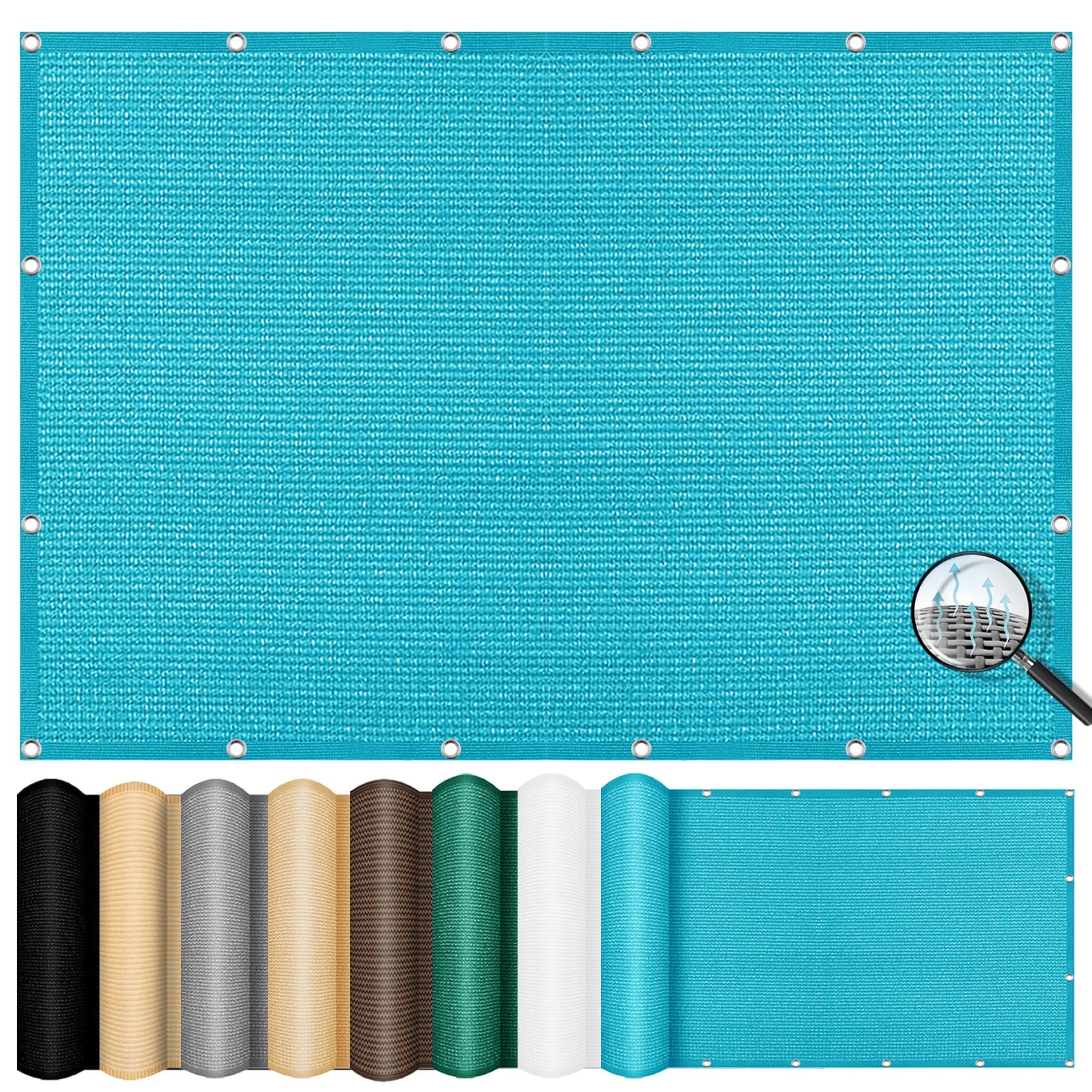 Toldos Exterior Terraza 3 x 6 m, Protección Solar HDPE, Transpirable, Toldo Rectangular Toldo de toldo, Vela De Sombra Toldo Vela, para Jardín Balcón Exterior, Azul Cielo