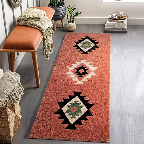 Miniatura 3 de DEXDE Alfombra de baño bohemia de 24 x 60 pulgadas de largo, para baño, dormitorio, pasillo, cocina, ducha, lujo, suave, absorbente, grande,