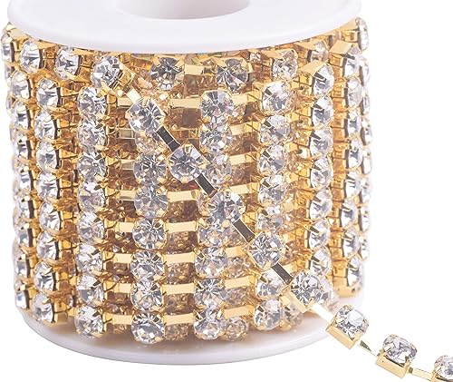 Miniatura 41 de KAOYOO - Cadena de diamantes de imitación de 9 metros (10 yardas) con cierre de 2.5 mm para manualidades de costura, decoración DIY (plata)