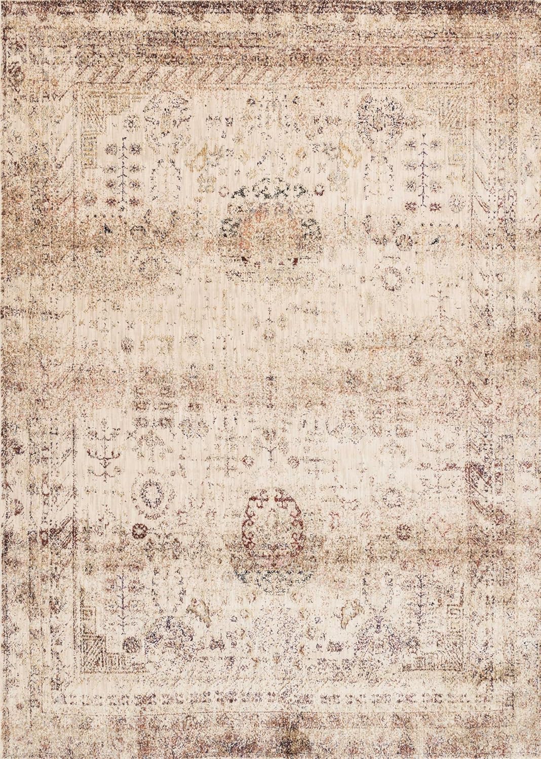 Loloi AF-01 Anastasia Collection Distressed Area Rug 13'x18' Champagne/Multicolor
