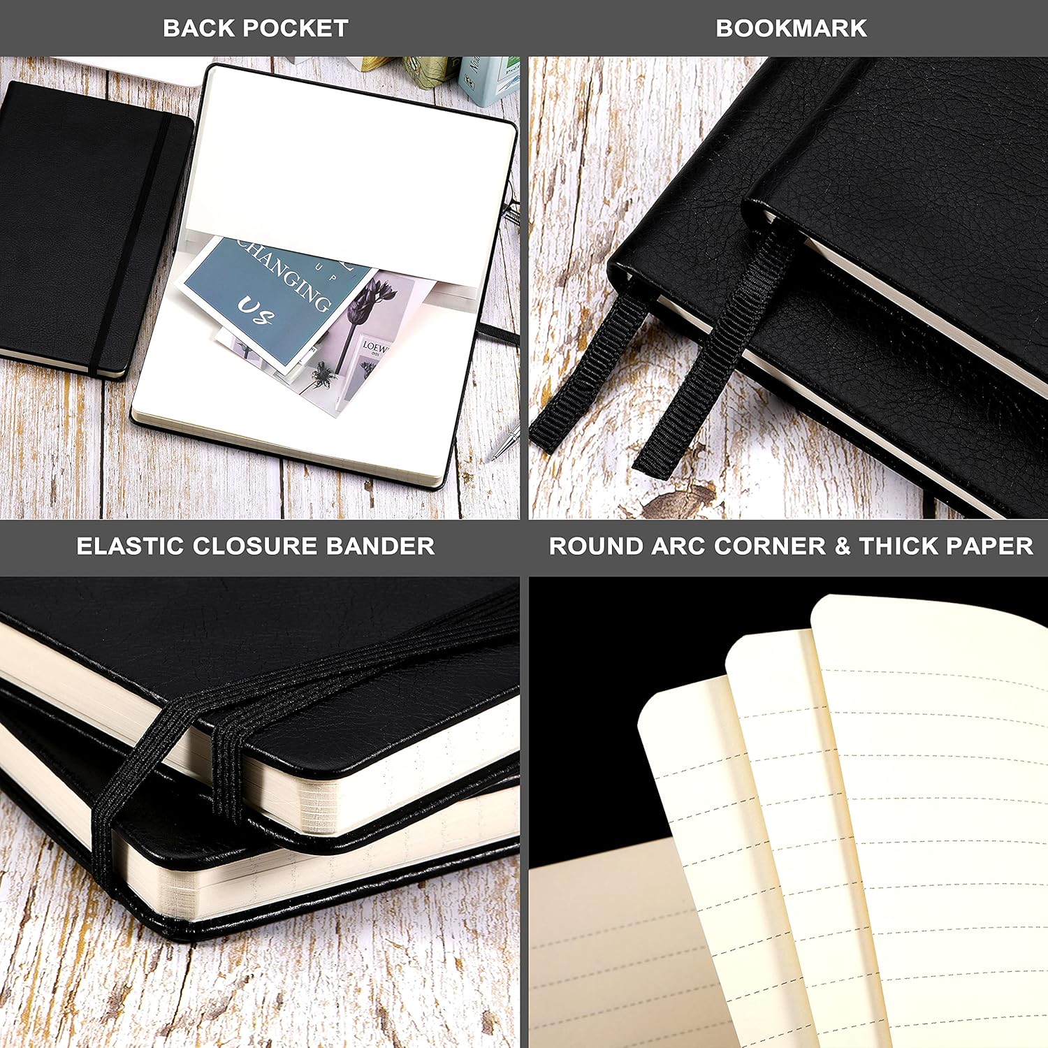 Ruled Notebook/Journal - Lined Journal with Premium Thick Paper, 5" X 8" College Ruled Journal/Notebook, Banded with Exquisite Inner Pocket, Hardcover : Office Products