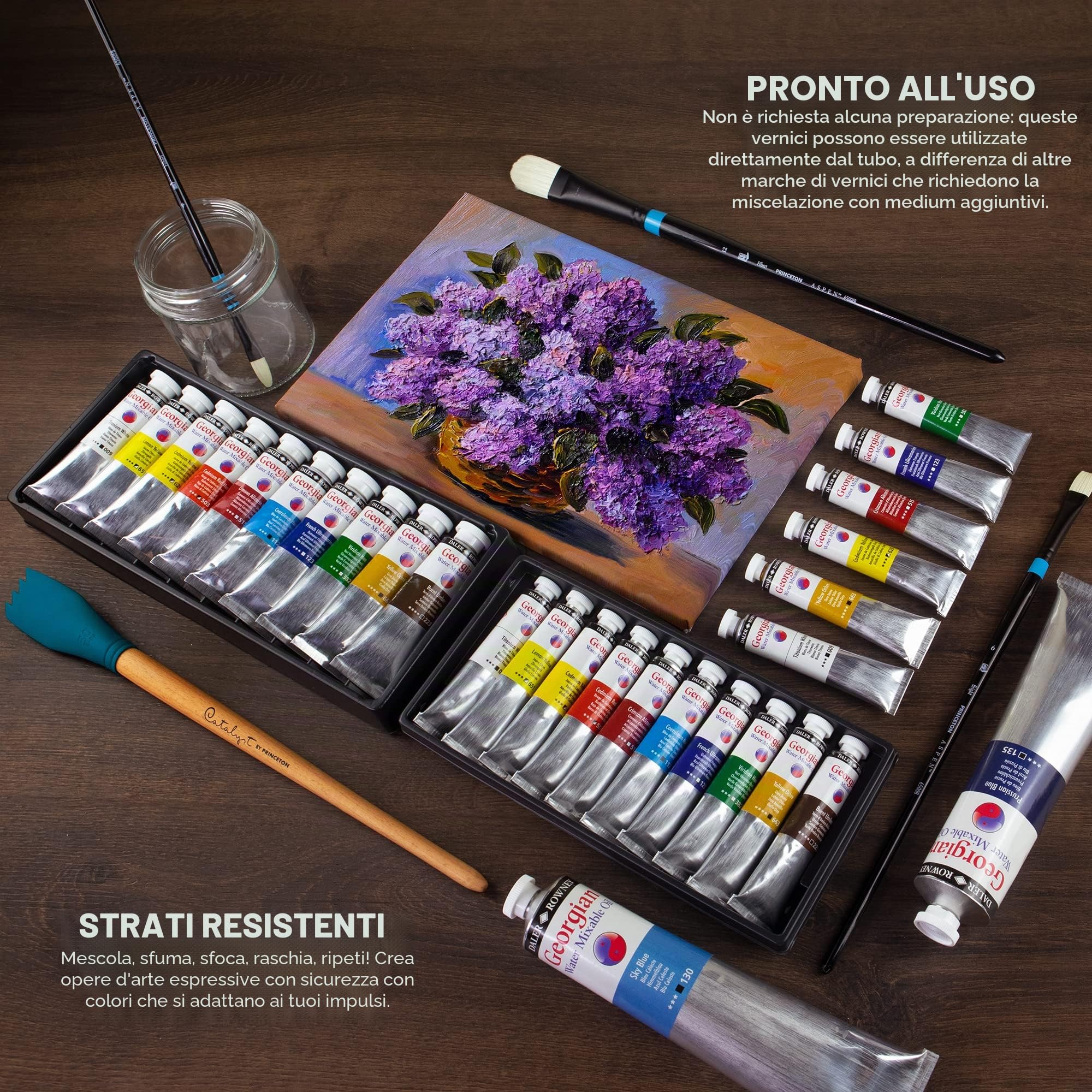 Daler Rowney Georgian set colori olio 10 tubi da 38ml