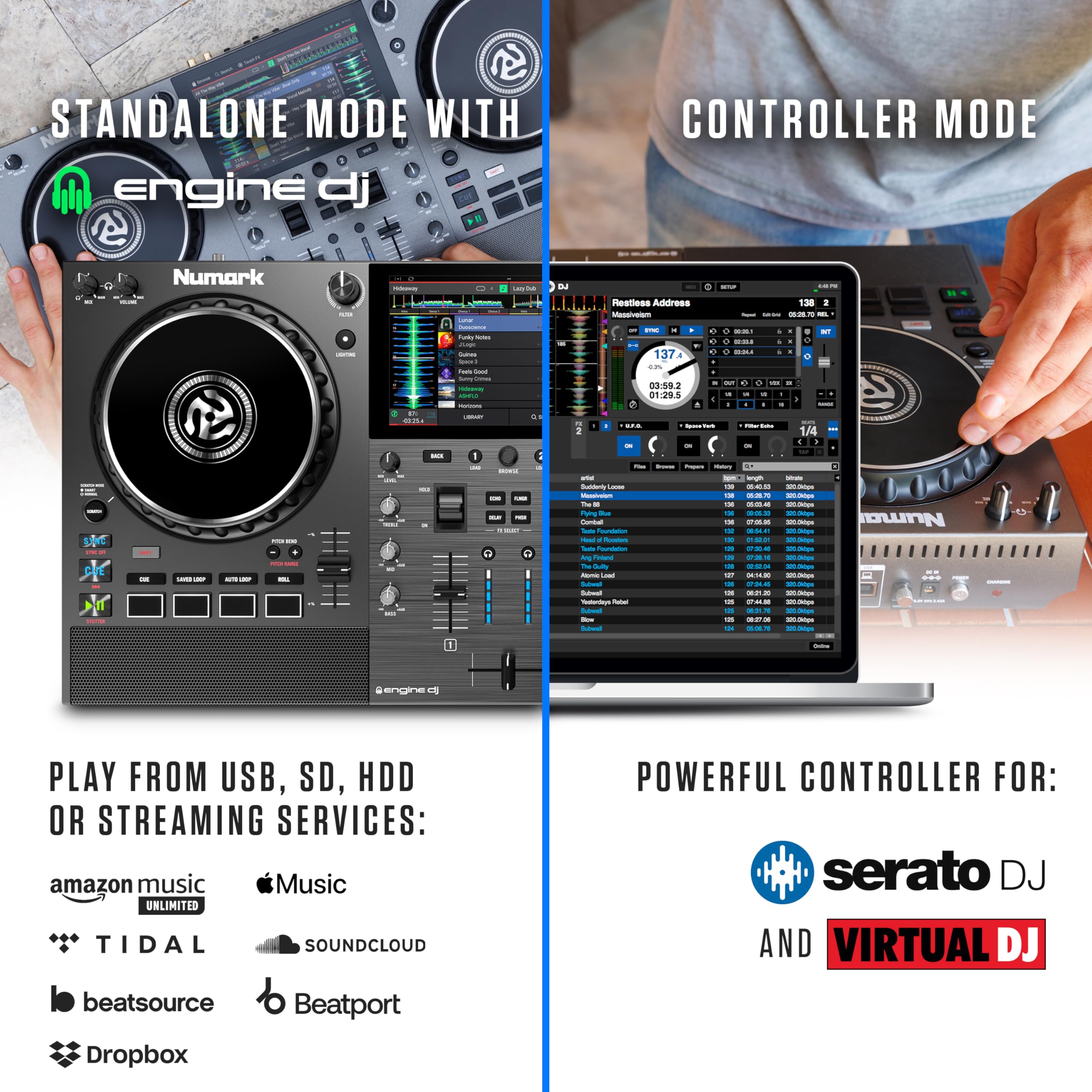 Numark MIXSTREAM PRO GO Standalone Streaming DJ Controller