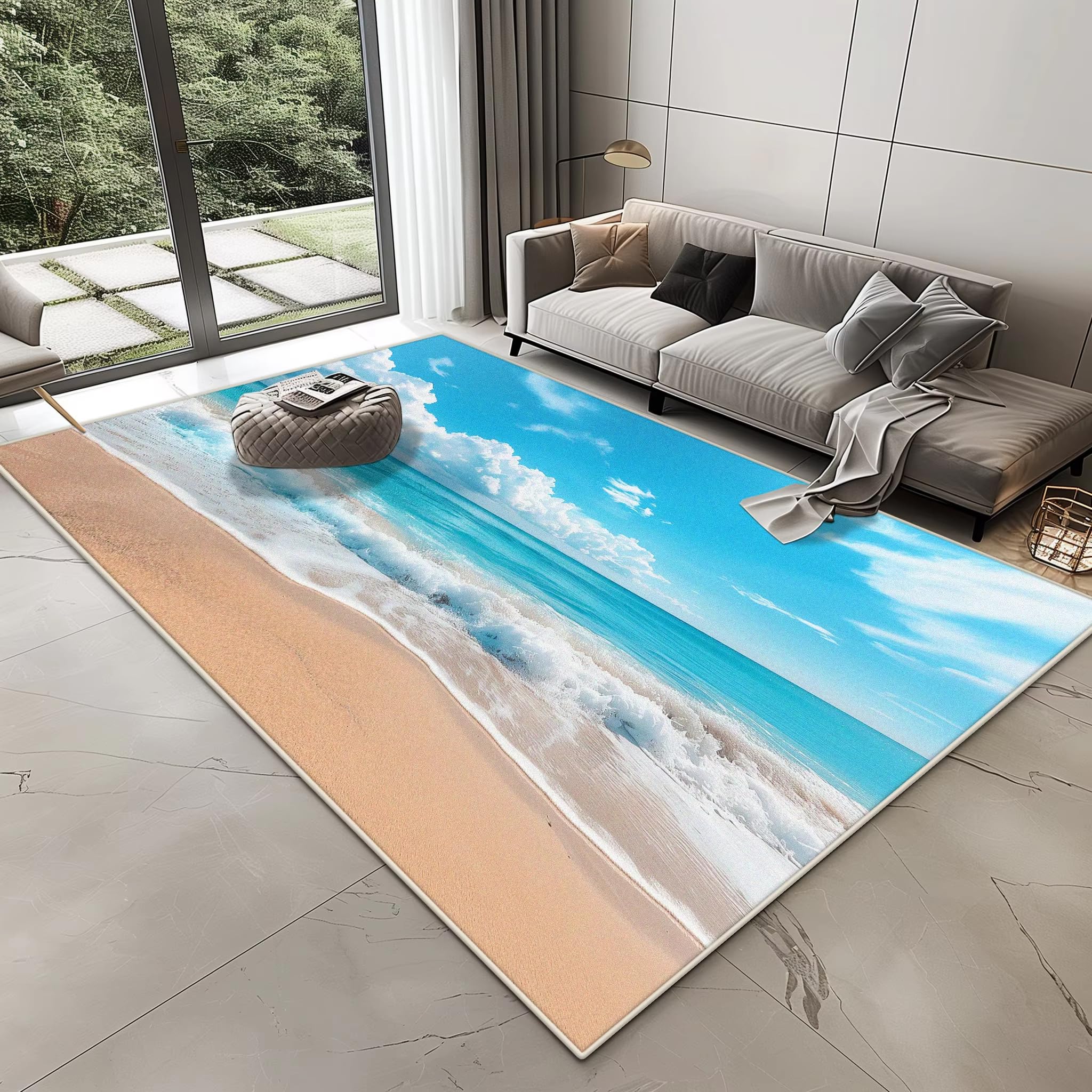 Tapis de sol bord de mer pour créer une ambiance vacances dans le salon