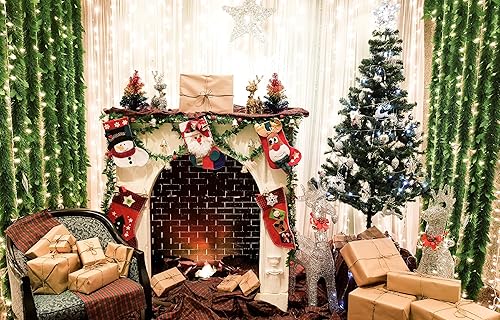 Miniatura 5 de 50 lazos de guirnalda de Navidad, agujas de pino artificiales, tallos de vegetación flexibles, lazos decorativos para árboles, fiestas,