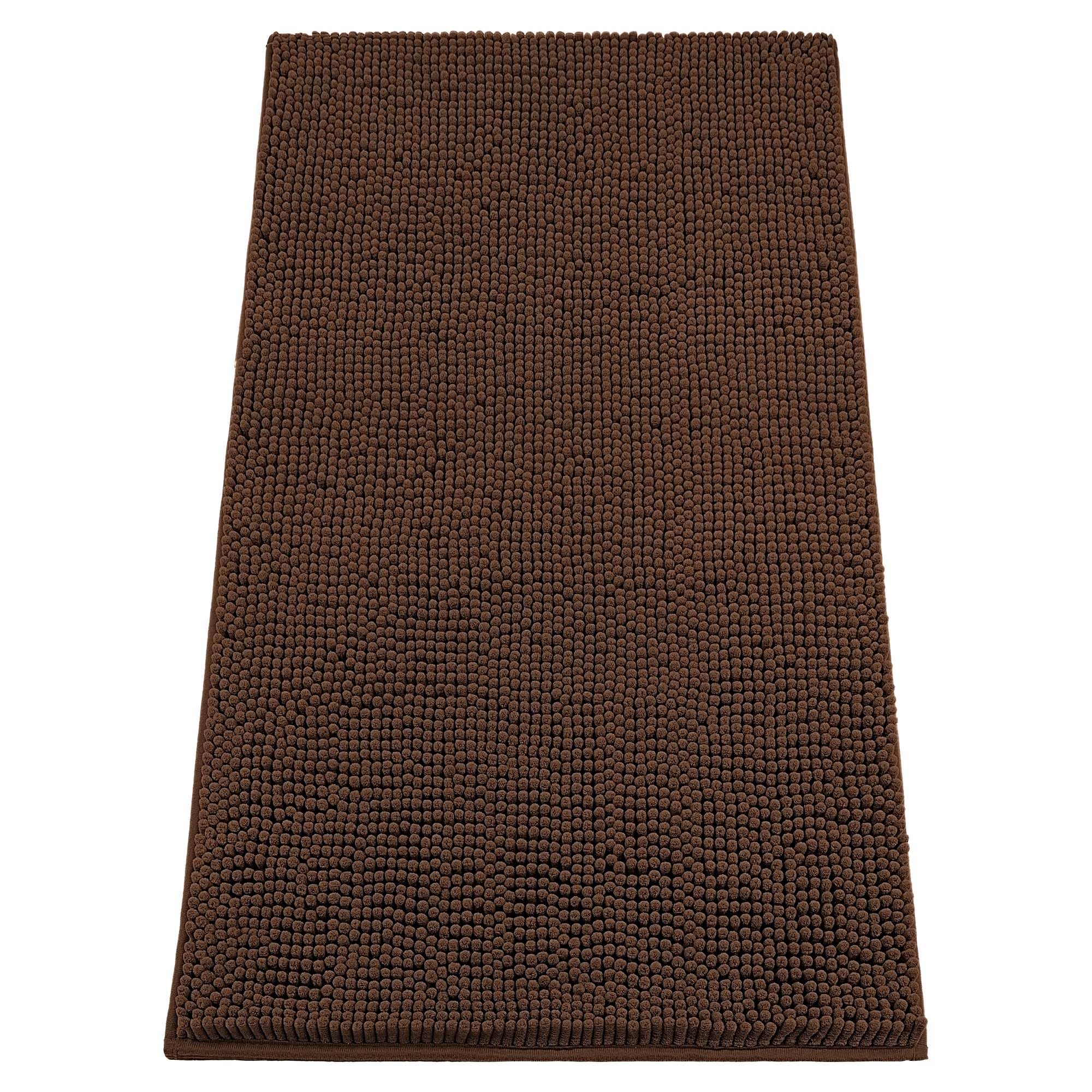 Absorbent Dog Door Mat for Muddy Paws, 48" x 36" Chenille Indoor Mats for Entryway, Trap Dirt Front Door Mat Indoor Entrance Washable Non Slip Soft Brown