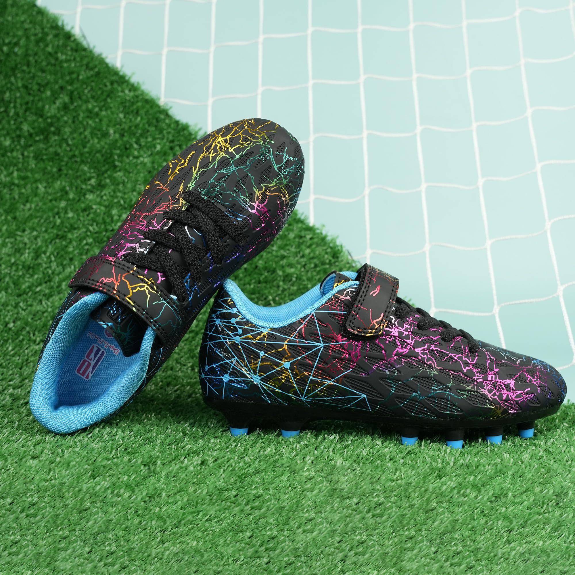 JABASIC Kinder Fußballschuhe mit Schienbeinschonern und Socken