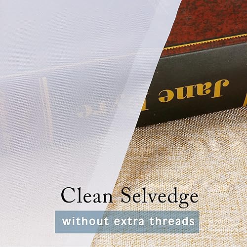 Miniatura 6 de OWENIE Juego de 2 cortinas traslúcidas blancas para cenefa de cocina, pequeñas, cortas, modernas, con bolsillo para barra, cortina de gasa para