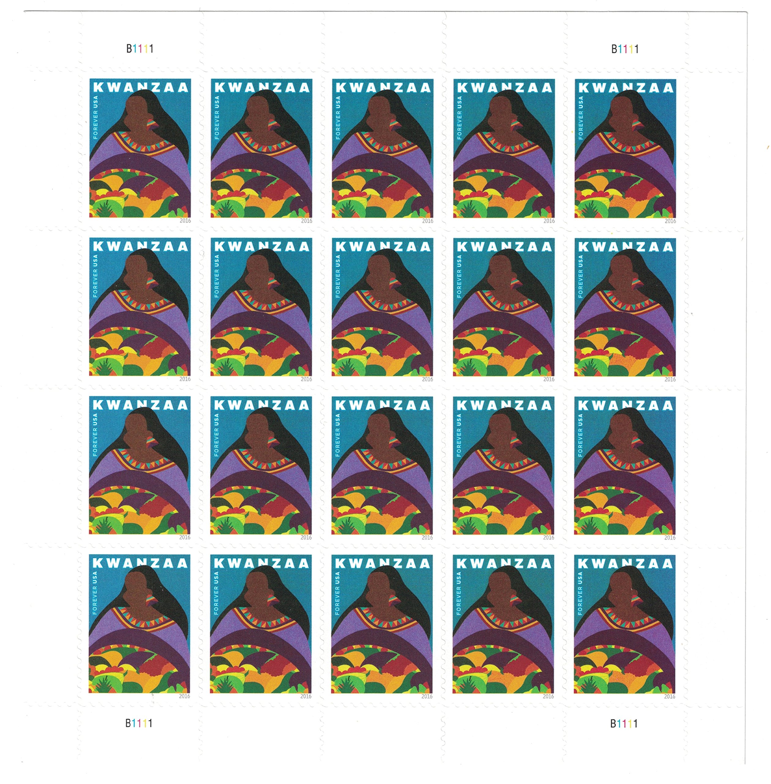 United States Postal Service USPS Kwanzaa 2016 Forever Stamps - Sheet 20