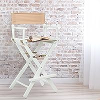 Vista 117 de Casual Home - Silla de director de 30 in, marco blanco, con lona color blanco, altura de barra