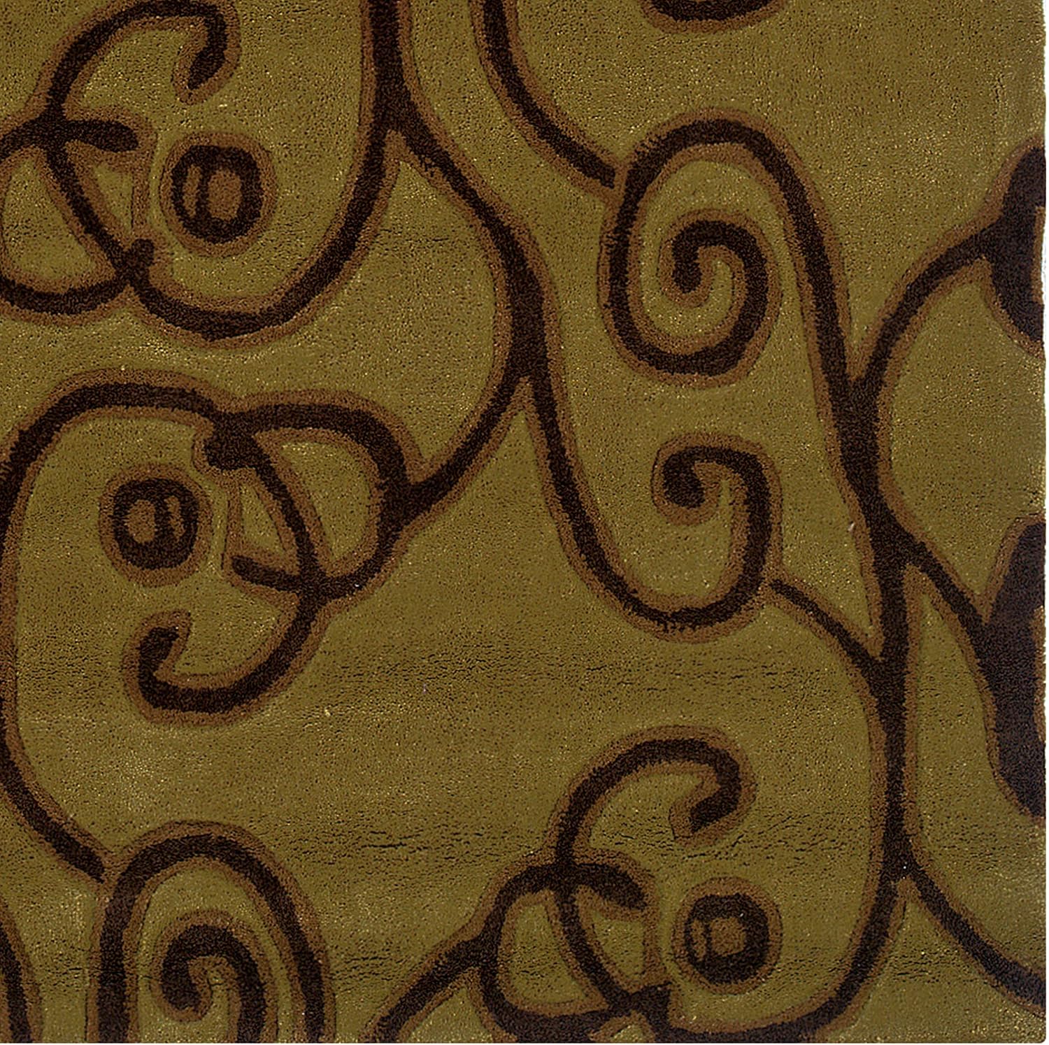 Linon RUG-TA06081 Trio Collection, Green, 8 x 10