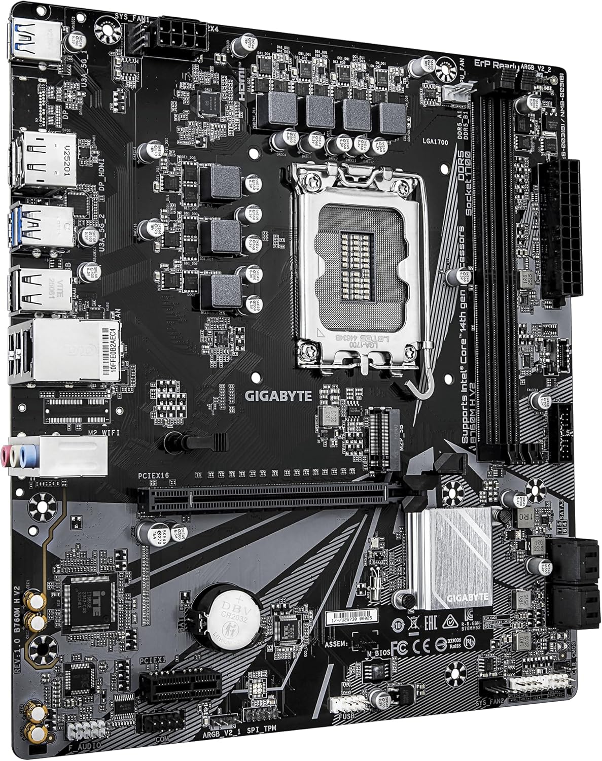 GIGABYTE B760M H V2 Scheda Madre - Supporta CPU Intel Core di 14-¬ generazione - Scheda madre - Immagine 2
