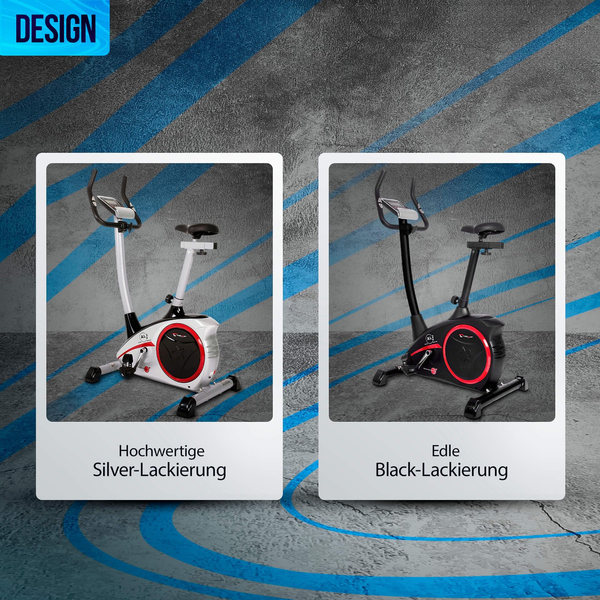 CHRISTOPEIT Heimtrainer Fahrrad Ergometer AL 2 S Digital silber | tiefer Einstieg, bis 150 kg, 24 Widerstandsstufen, 9 kg Magnet-Bremssystem, leise, Soft-Touch-Computer