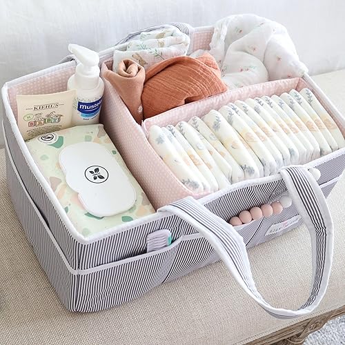 Miniatura 52 de Lily Miles Organizador de pañales para bebé, bolsa organizadora para artículos esenciales para bebé, cesta de baby shower, imprescindible para el