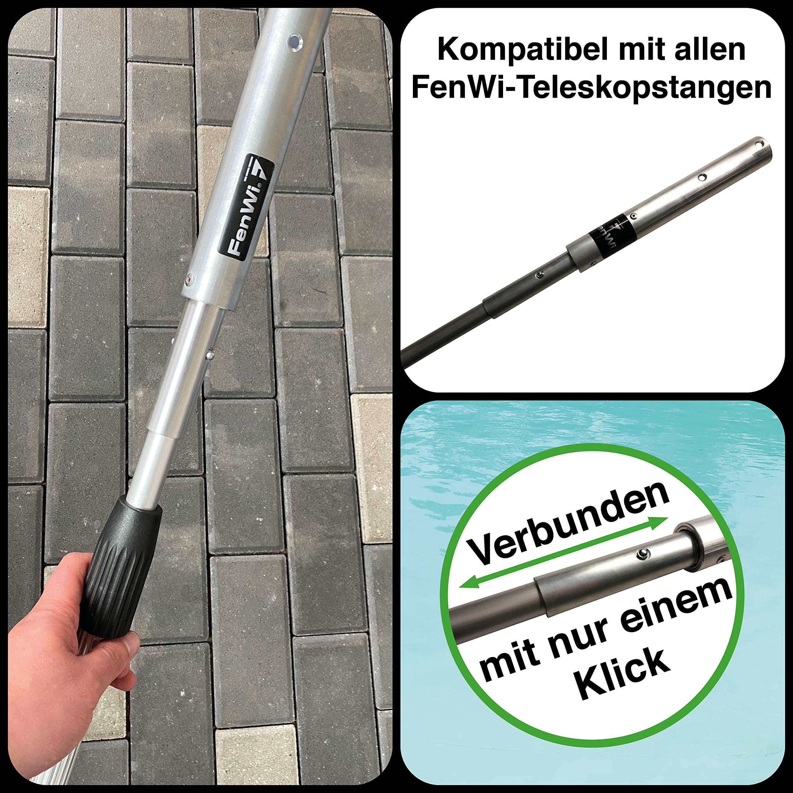 FenWi Teleskopstangen Adapter für Pool Teich Zubehör (20mm AD auf 30mm ID Poolstange) Poolzubehör für Kescher Poolsauger I Teleskopstab