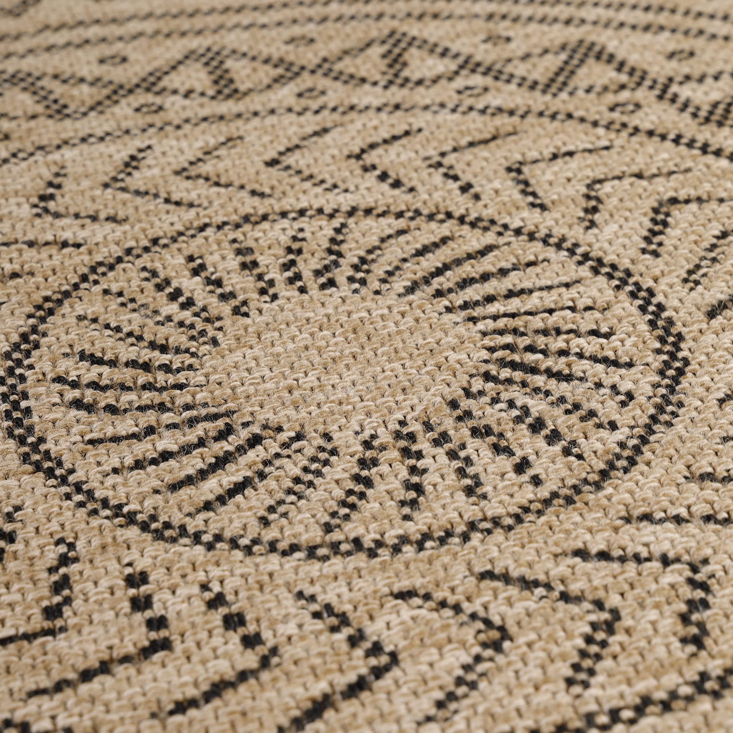 HomebyHome Tapis Outdoor 160x230 cm, Grand Tapis Effet Jute, résistant aux Conditions climatiques, idéal pour Salon, Jardin et terrasse