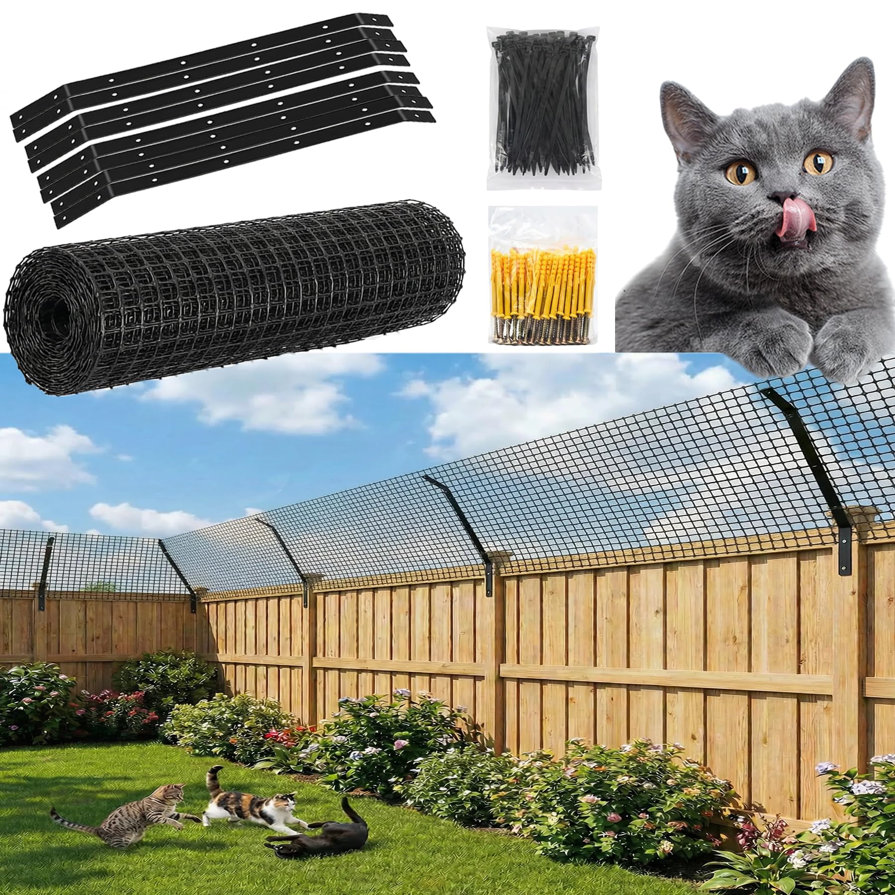 Photo 1 of HICYOO Cat Fence Outdoor Barrier 33FT