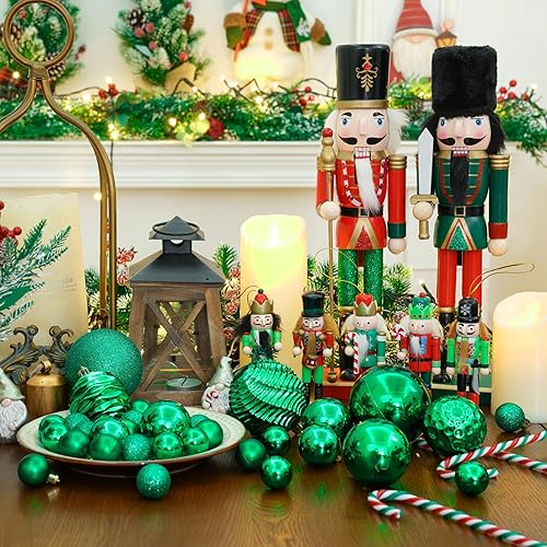 Miniatura 328 de XmasExp Juego de 24 mini esferas de Navidad inastillables para bolas de árbol de Navidad de 1.181 in/1.18 pulgadas (oro rosa)