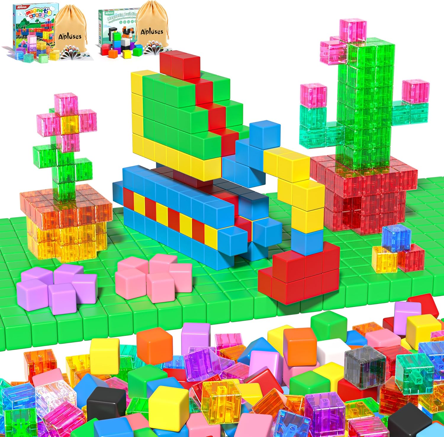 118PCS Magnetic Building Blocks, Gifts for Kids Aged 3-6, Magnet Toys for Toddlers, Sensory Play - Montessori - Autism-Friendly Toys for Boys & Girls, Magnetic Construction Toys for Ages 3-5 and 4-8