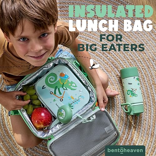 Miniatura 2 de Bentoheaven Lonchera aislada para niños, niñas y niños, tamaño grande, se adapta a la lonchera Bento, botella de agua y aperitivos, duradera, fácil