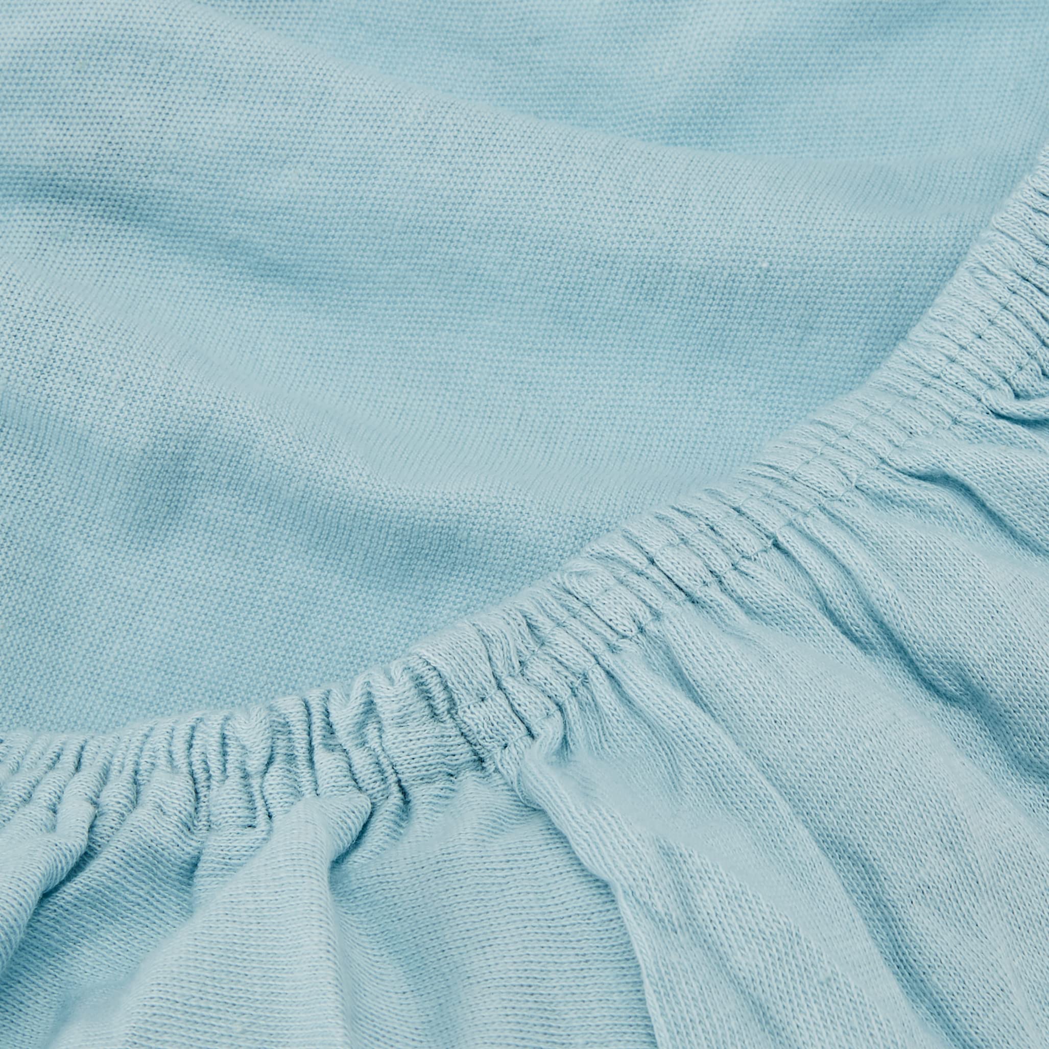 babyCalin Set di 2 lenzuola con angoli, 60x120 cm, Azzurro e Orsetto