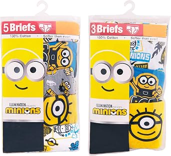 Minions Boys' Minions Athletic Boxerbriefs and Underwear in Sizes 2/3t, 4t, 4, 6, 8 & 10