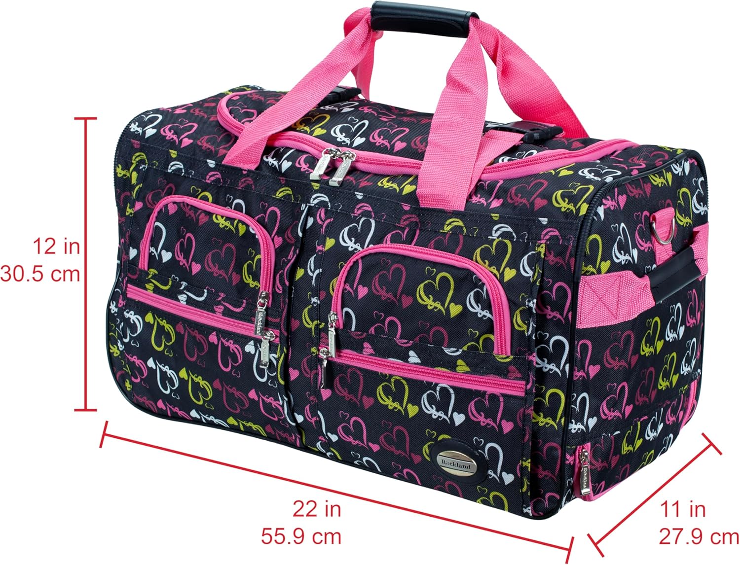 Rockland unisex adult Rolling Duffel Bag, Heart1, 22-Inch US - Image 3
