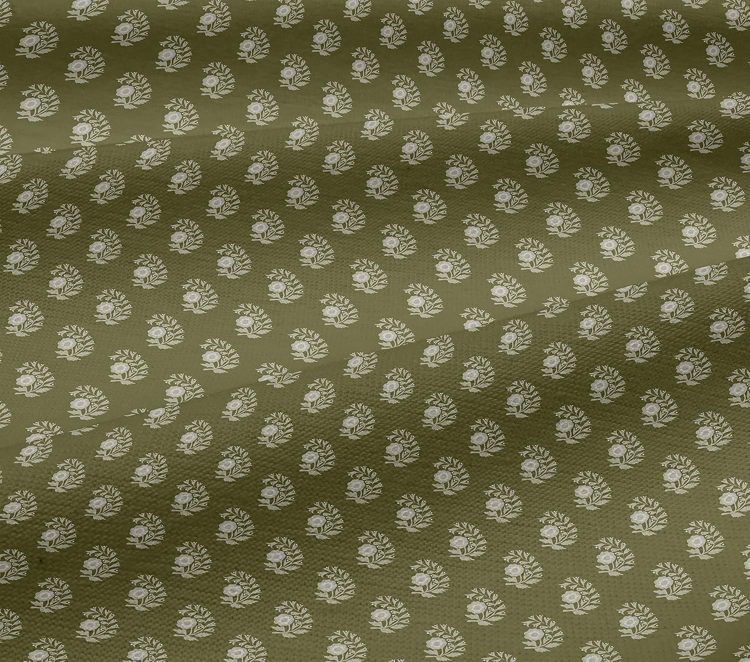 oneOone Cotton Jersey Olive Green Fabric Block DIY Clothing Quilting Fabric Print Fabric by Yard 58 Inch Wide-VM