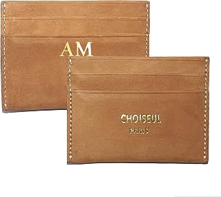 Choiseul - Leather card case - Leather card holder- Personalized card holder- Credit card case - Suede