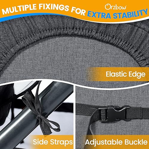 Miniatura 5 de Orzbow Mosquitera para bebé 2 en 1 con parasol UPF50+ para cochecito, cubierta de privacidad transpirable con cremallera bidireccional y bolsa de
