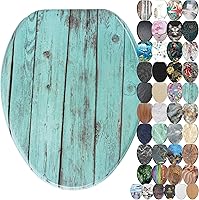 Vista 44 de SANILO Asiento de inodoro de madera con cierre suave [alargado] – Asiento de madera moldeada decorativo, silencioso y de cierre lento – Con fuertes