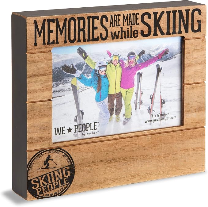 Skiing themed picture frame for holiday photos