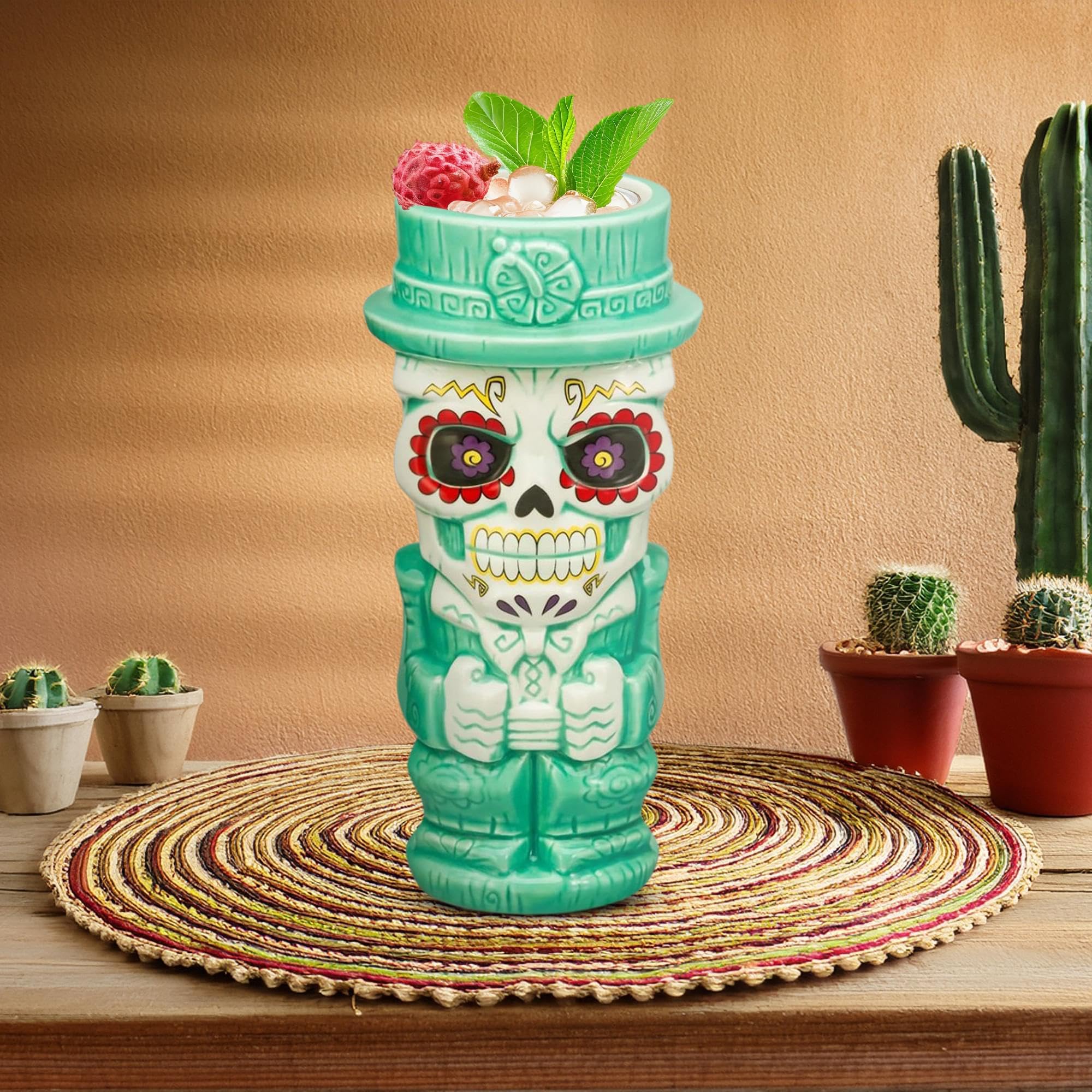 Amazon.com: Geeki Tikis Day Of The Dead Sugar Skull Man 18 Ounce